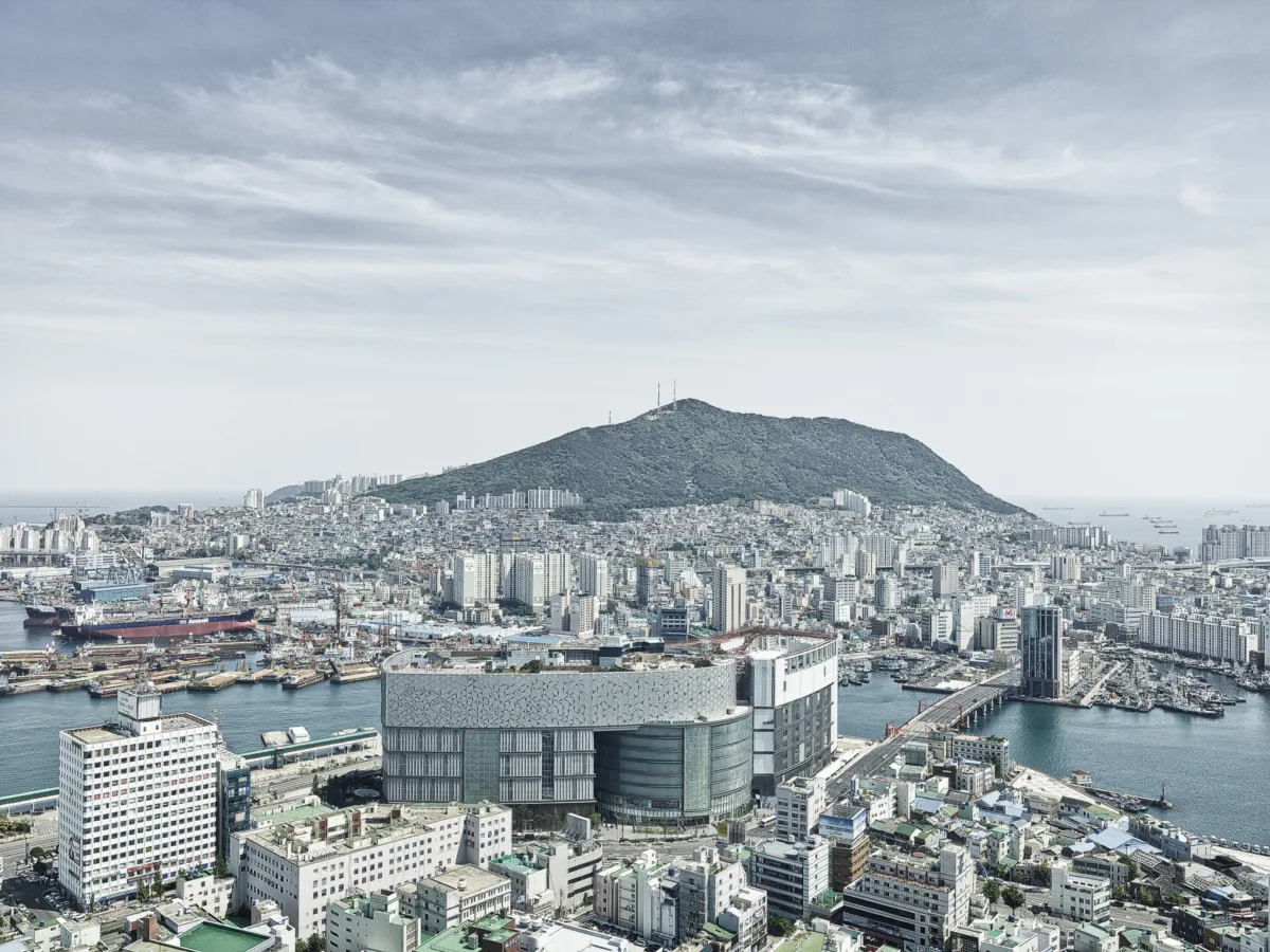 City and harbour panorama, Busan, South Korea, cityscape photography by Scanderbeg Sauer