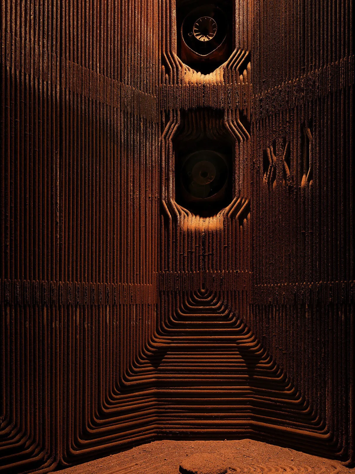 Interior of the combustion chamber at Chavalon power station, photographed by Scanderbeg Sauer