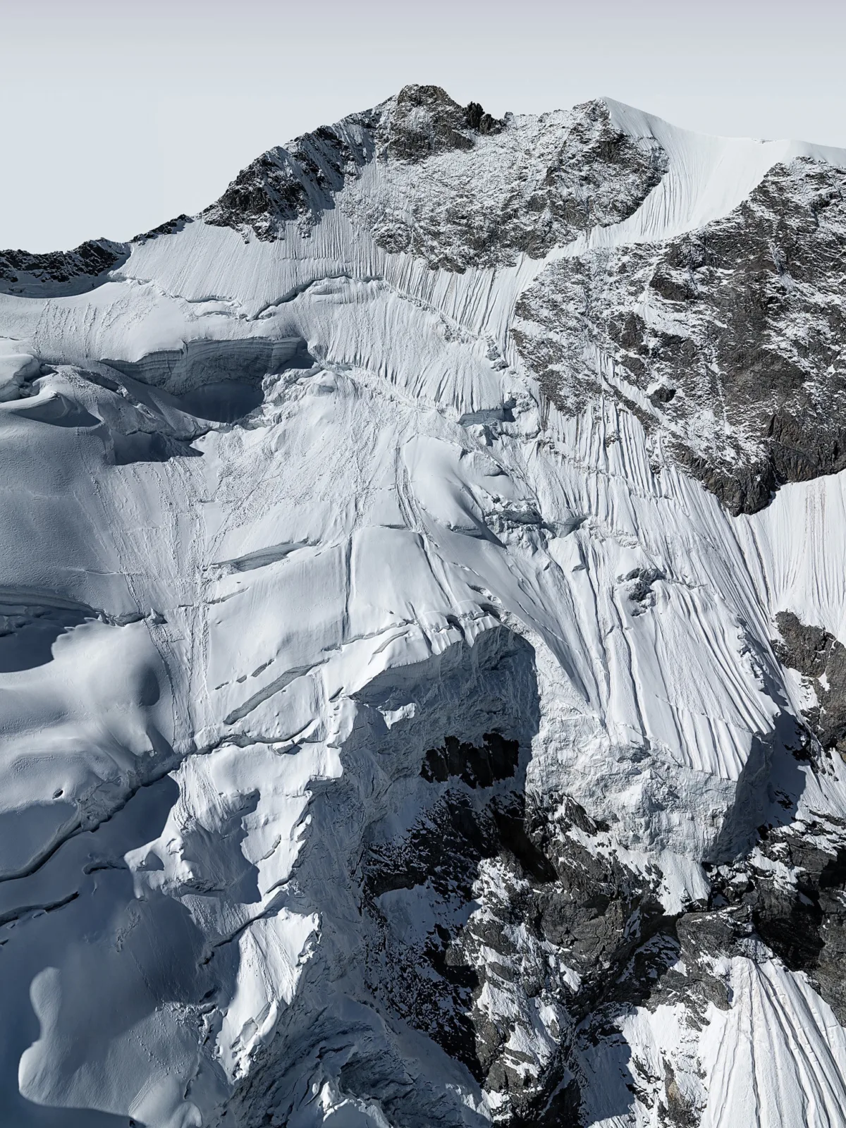 Exposed rock and receding ice at Bernina Pass, Eternal Ice, Bernina, Switzerland, landscape photography by Scanderbeg Sauer