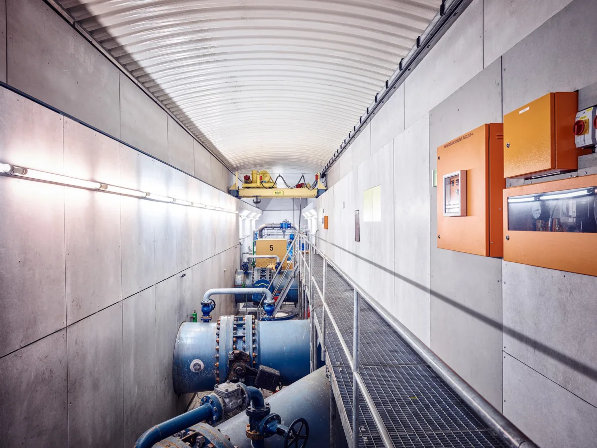 Pumping station in an underground gallery, Eternal Ice, Bieudron, Switzerland, hydropower photography by Scanderbeg Sauer