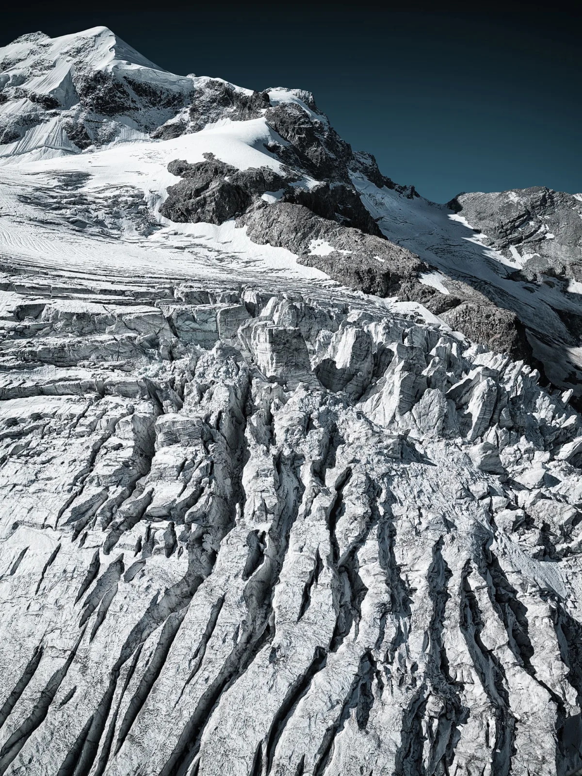 Eternal Ice, Swiss glacier photography, Tschierva glacier with crevassed ice, Eternal Ice, Tschierva, Val Roseg, Switzerland, landscape photography by Scanderbeg Sauer