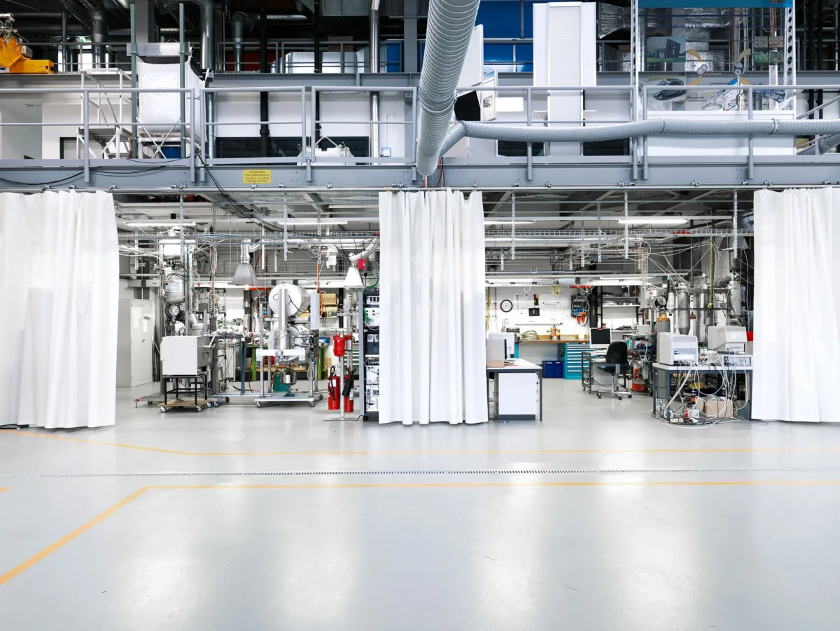 Experimental hall with beamlines, Paul Scherrer Institute, Villigen, Switzerland, research photography by Scanderbeg Sauer
