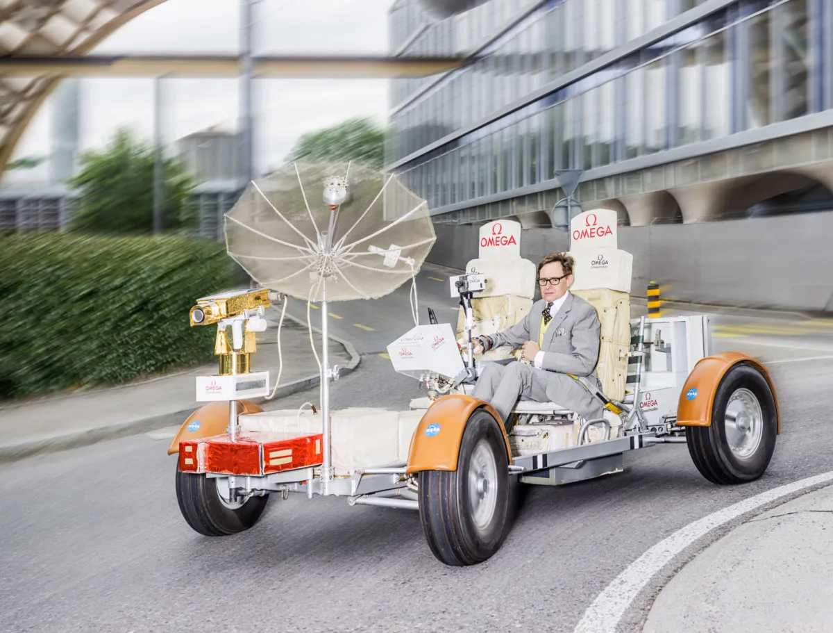 Lunar Roving Vehicle on city street, Omega, London, UK, street photography by Scanderbeg Sauer