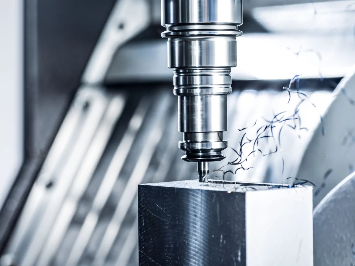 CNC-Bearbeitungszentrum im Betrieb bei Rego-Fix Tenniken, Industriefotografie von Scanderbeg Sauer