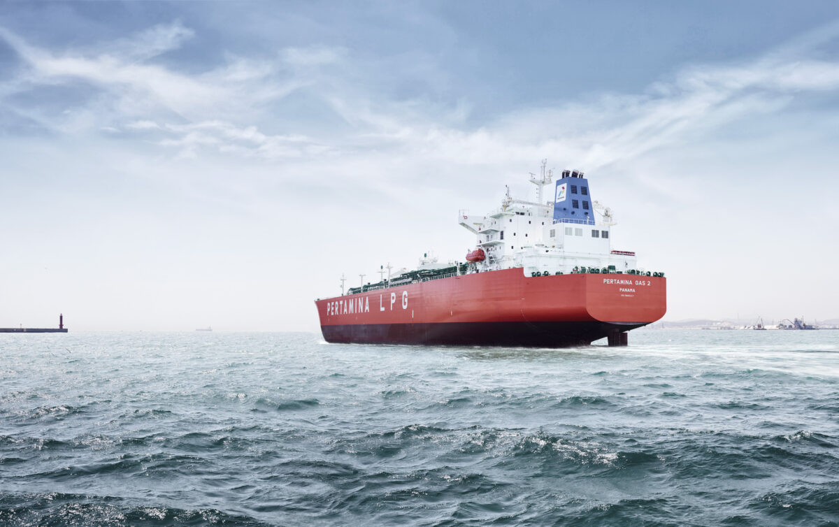 LPG gas carrier vessel at sea, Burckhardt Compression, Busan, South Korea, industrial photography by Scanderbeg Sauer