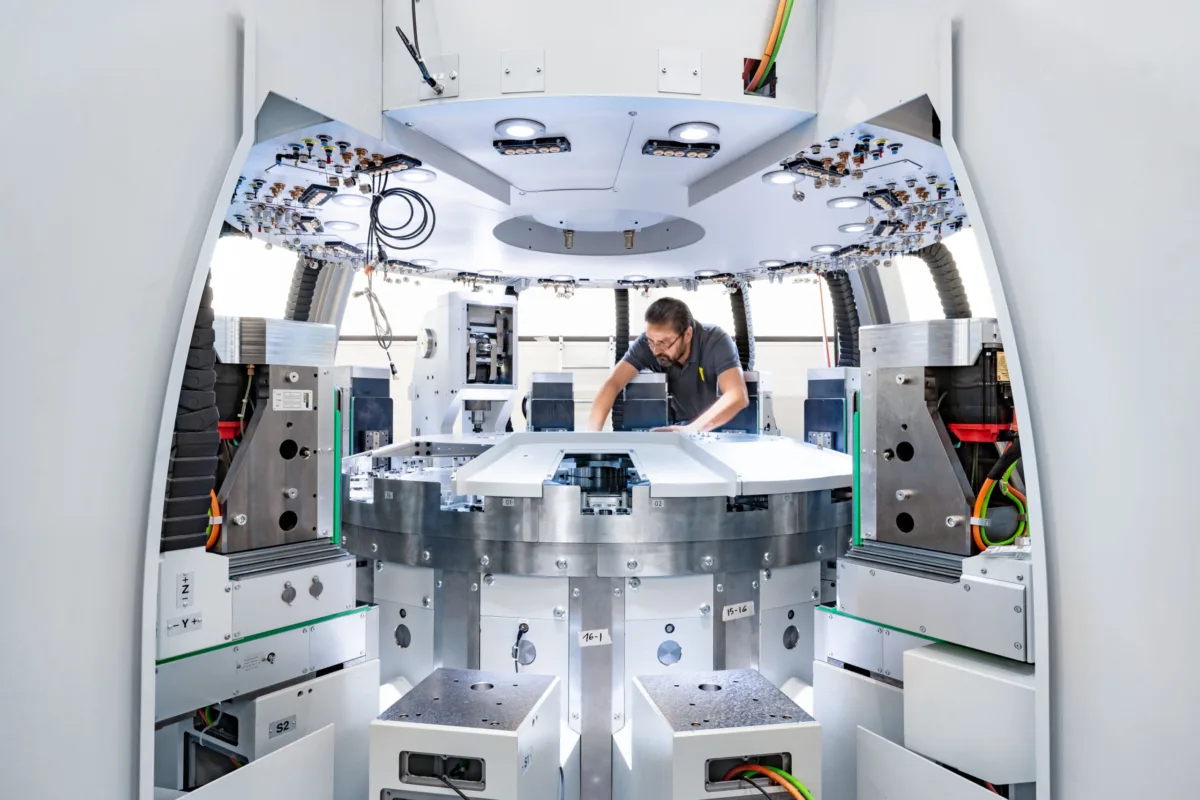 Rotary transfer machine at Precitrame Machines, Swissmem, Association of MEM Industries, Switzerland, industrial photography by Scanderbeg Sauer
