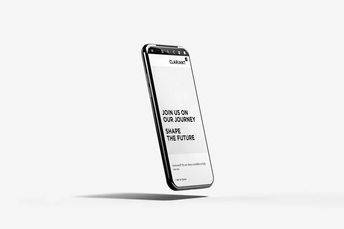Photorealistic CGI of a smartphone with digital interface, Clariant, Switzerland, industrial photography by Scanderbeg Sauer