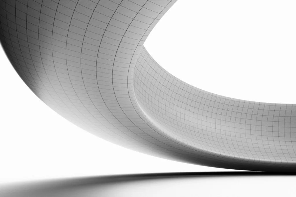 Cropped circle, light surface, photorealistic CGI still life photography, Munich Re Financial Markets, Munich, Germany, by Scanderbeg Sauer
