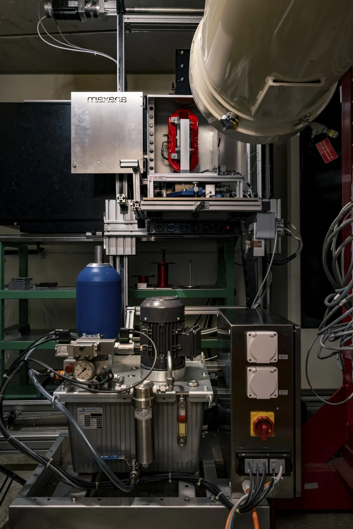 Scientific photography, neutron analysis instrument detail, ANAXAM Villigen, by Scanderbeg Sauer