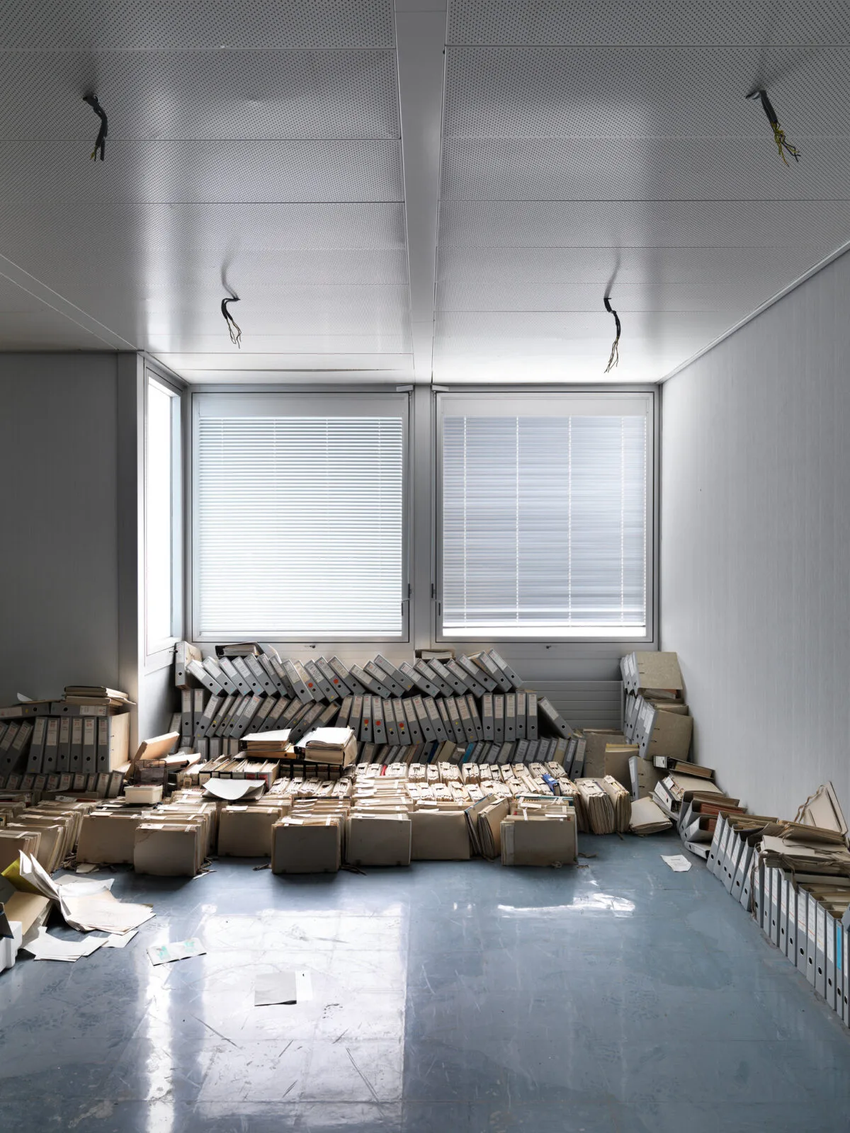 Abandoned library interior at Chavalon by Scanderbeg Sauer