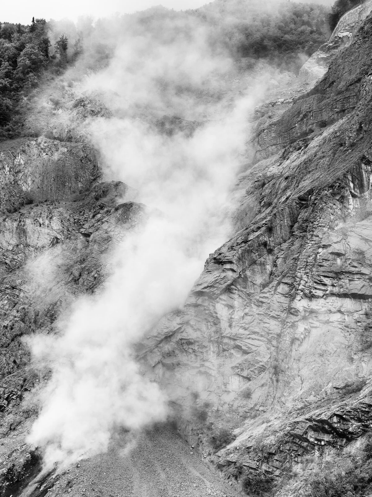Quarry landscape near Chavalon power station, Vouvry, photographed by Scanderbeg Sauer