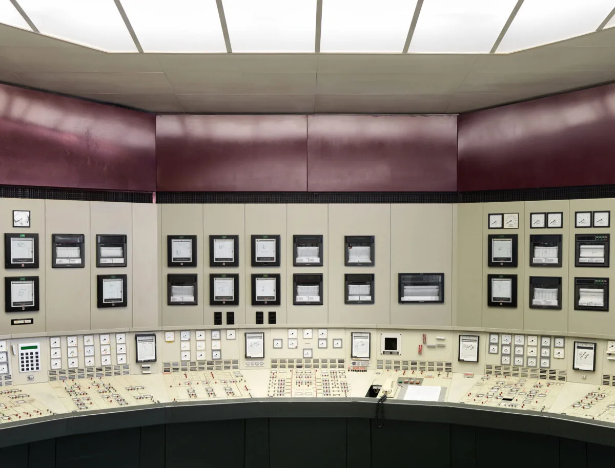 Abandoned control room of the Chavalon thermal power station, photographed by Scanderbeg Sauer