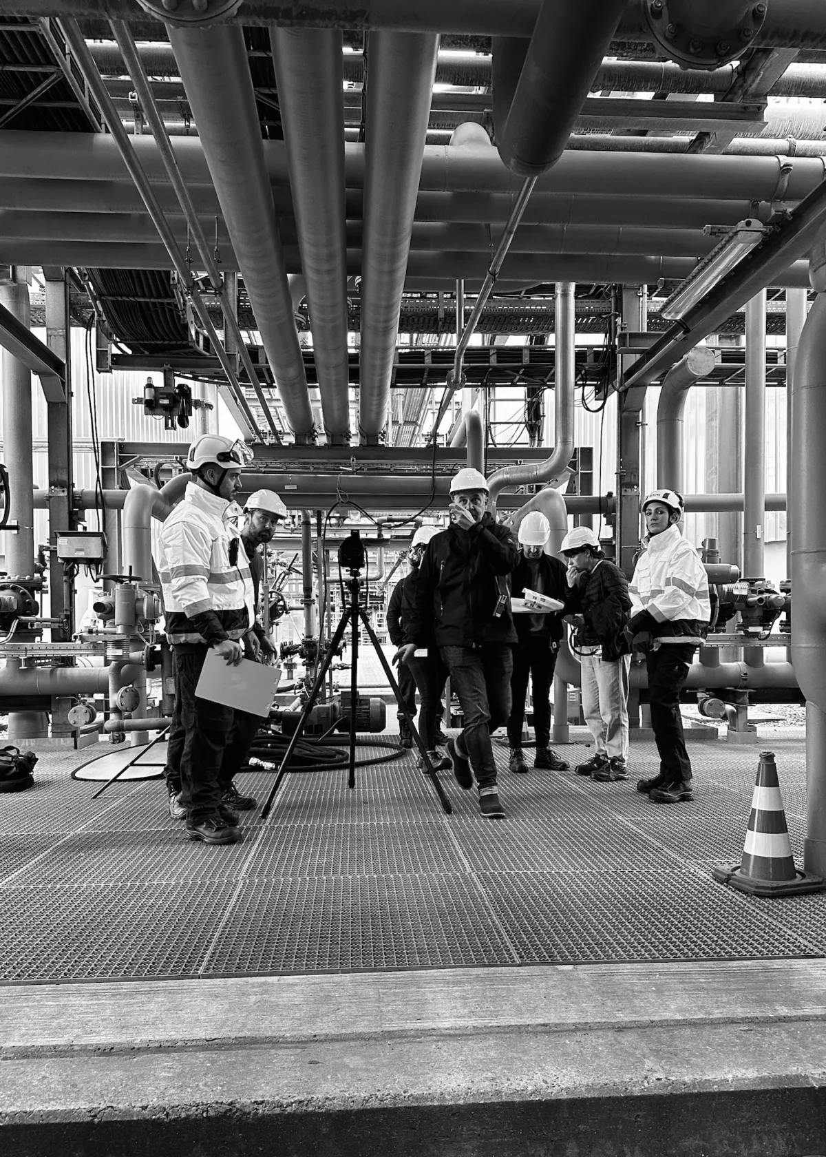Kamera-Setup vor einer Rohrleitungsanlage, Ambrian Energy Bremen