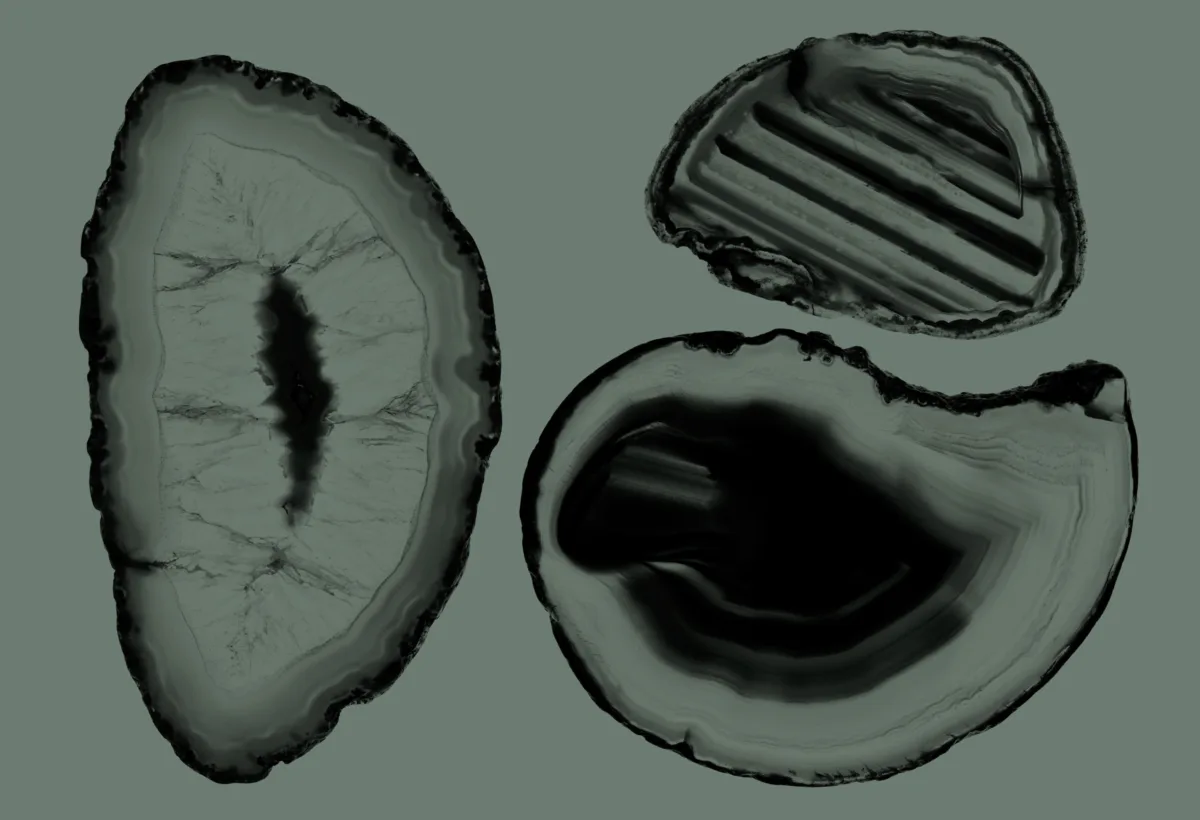 Agate mineral still life with colour toning by Scanderbeg Sauer