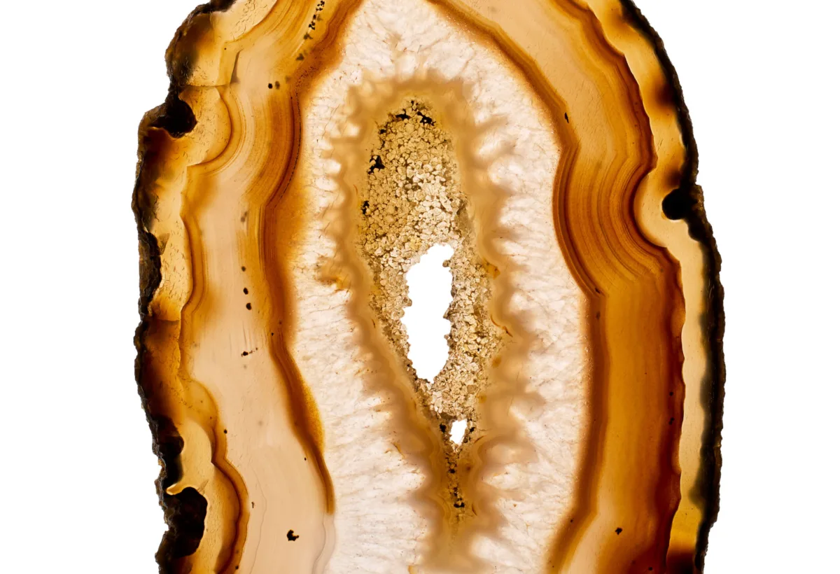 Agate geode slice still life photography by Scanderbeg Sauer